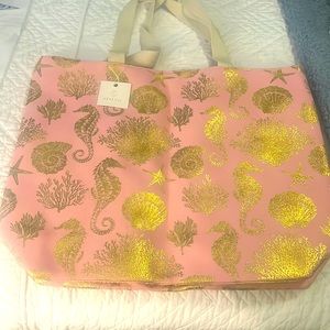 NWT pink and gold Beach Bag